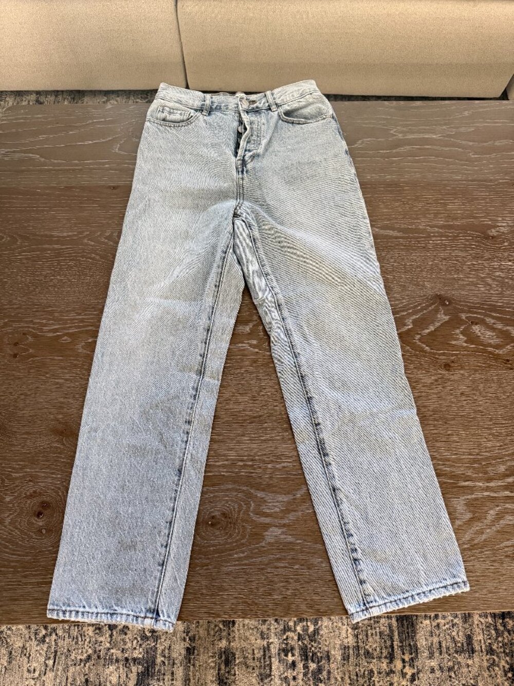 Womens PacSun high rise straight light denim jeans button fly pants size 25